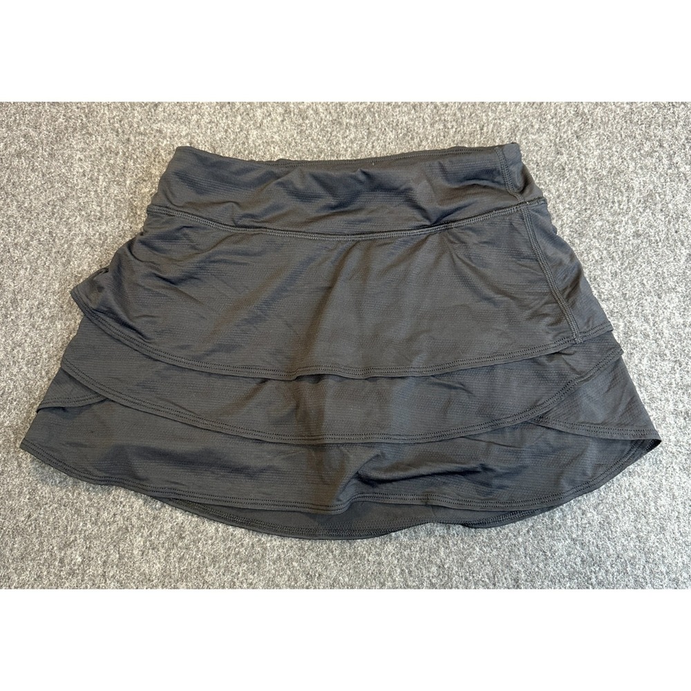Athleta Black Swing Skort Tiered Ruffle Active Skirt Shorts Girls Size Large 12 - Picture 2 of 13